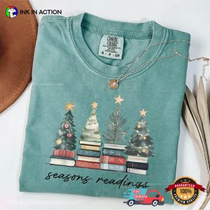 Season Readings, book xmas tree Comfort Colors Shirt 2 InkInAction.com