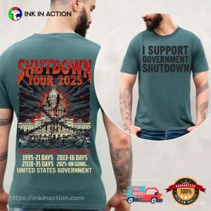 Shutdown Tour 2025 Tour Dates 2 Sided Shirt