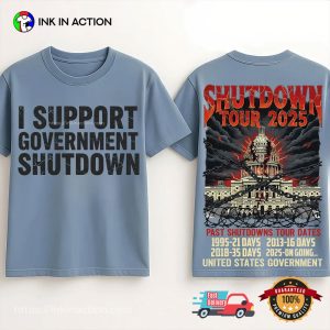 Shutdown Tour 2025 Tour Dates 2 Sided Shirt 2 InkInAction.com