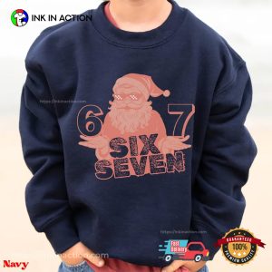 Six Seven Santa Toddler & Youth Funny Kids Christmas T shirt InkInAction.com