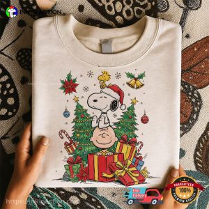 Snoopy And Charlie Brown On Christmas Time Holiday Tee