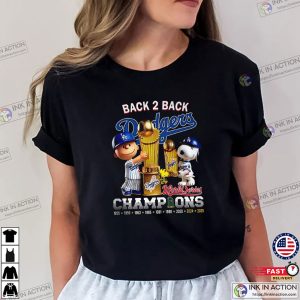 Snoopy Dodgers Back 2 Back Champions Shirt