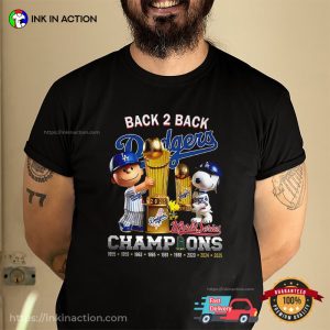 Snoopy Dodgers Back 2 Back Champions Shirt 3 InkInAction.com