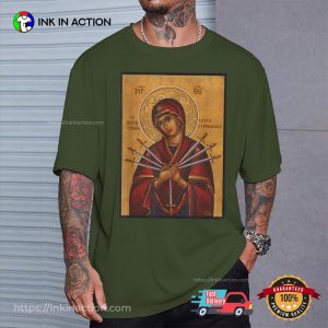 Theotokos Virgin Mary Of 7 Seven Swords Orthodox Christmas T-Shirt