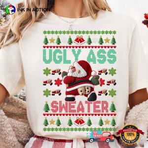 Ugly Butts Christmas Funny Santa Claus T-shirt