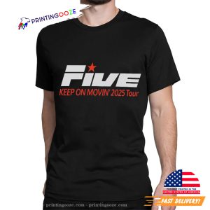 Vintage FIVE Boyband Keep On Moving Tour T shirt 1 InkInAction.com