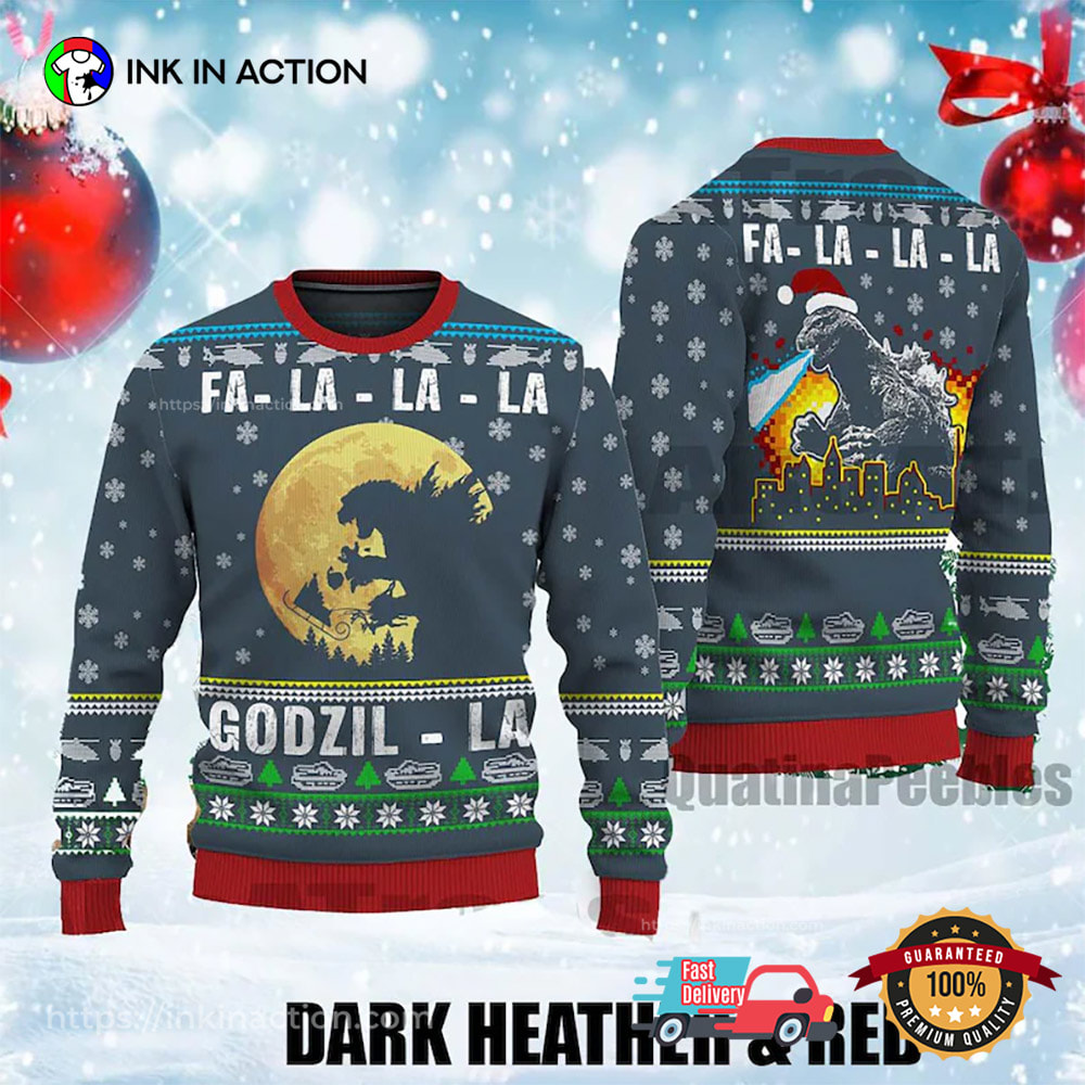 Vintage King Of The Monsters Godzilla Ugly Christmas Sweater Vintage King Of The Monsters Godzilla Ugly Christmas Sweater