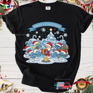 Vintage Smurfy Christmas Santa Comfort Colors Tee