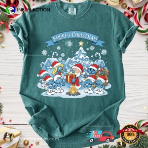 Vintage Smurfy Christmas Santa Comfort Colors Tee