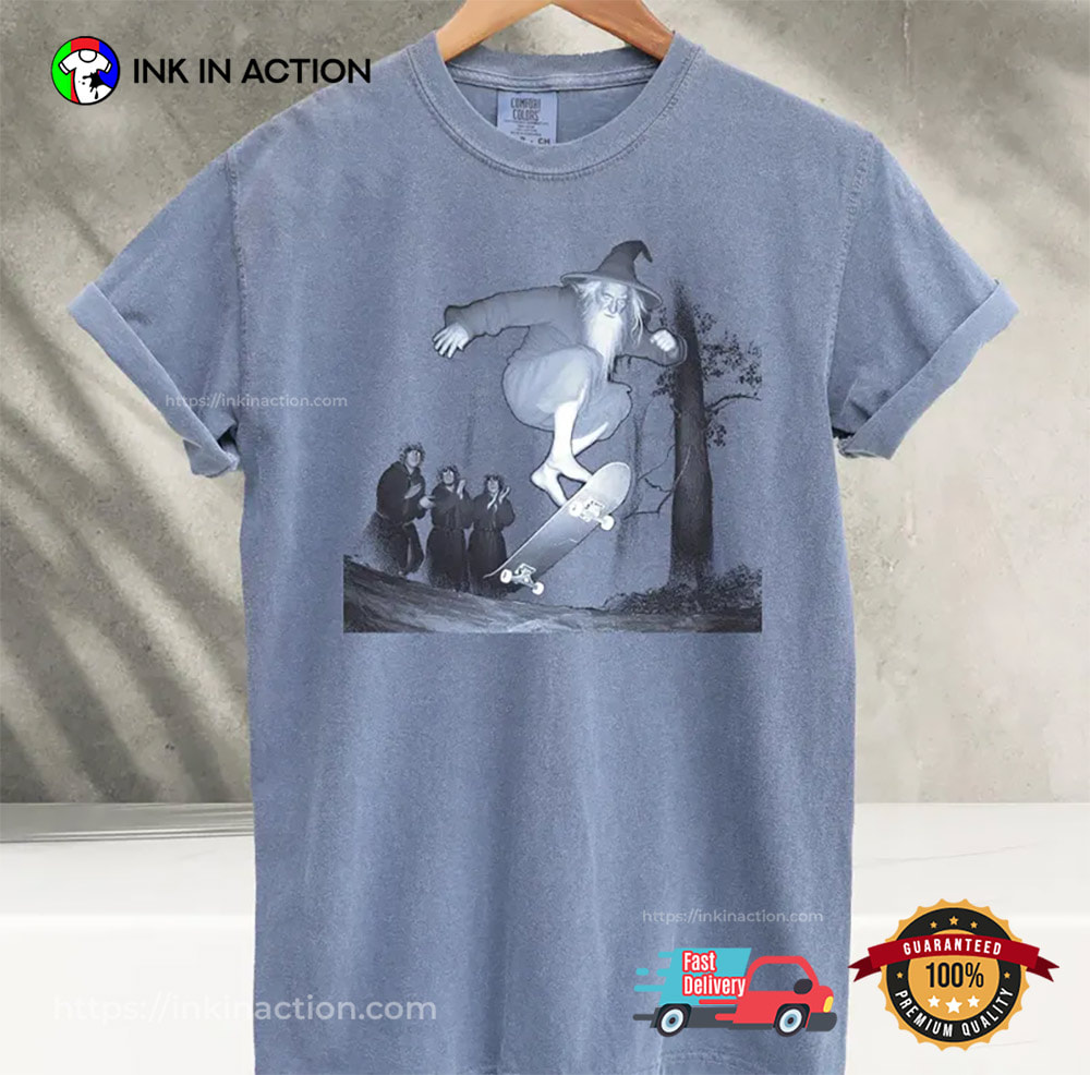 Vintage Wizard Skateboarding Meme Comfort Colors Tee