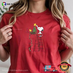Xmas Snoopy And Woodstock Comfort Colors Tee