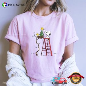 Xmas Snoopy And Woodstock Comfort Colors Tee 3 InkInAction.com