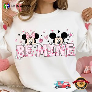 Be Mine Valentines Mickey And Minnie Shirt 2 InkInAction.com