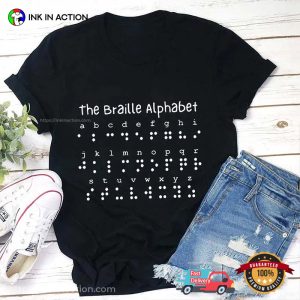 Braille Alphabet Letters And Braille Books Shirt