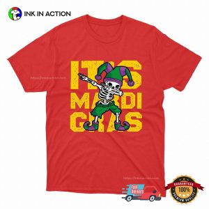 Celebrate Skeleton Dabbing Mardi Gras T shirt 2 InkInAction.com