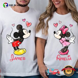 Custom Disney Valentine Mickey Minnie Comfort Colors Matching Tee 2 InkInAction.com