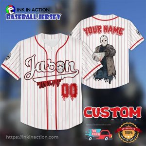 Custom Jason Voorhees Friday The 13th Baseball Jersey Custom Jason Voorhees Friday The 13th Baseball Jersey