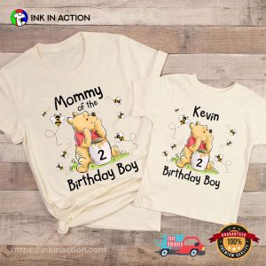 Custom Winnie The Pooh Happy Birthday Matching Family Shirt