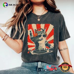 DJ Cat Cute Pet Comfort Colors Tee 1 InkInAction.com
