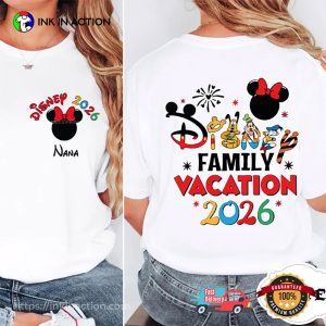 Disney 2026 Family Vacation Disneyland Family Trip 2 Sided T-shirt Disney 2026 Family Vacation Disneyland Family Trip 2 Sided T-shirt