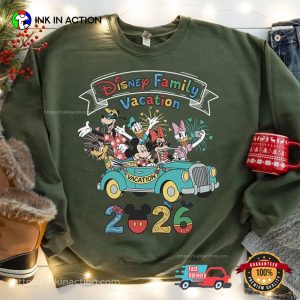 Disney Family Vacation Mickey Minnie Goofy Road Trip Comfort Colors Tee 1 InkInAction.com