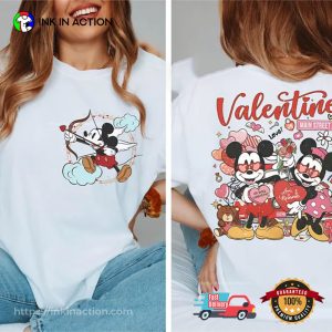 Disney Mickey Minnie Happy Valentines 2 Sided Shirt Disney Mickey Minnie Happy Valentines 2 Sided Shirt