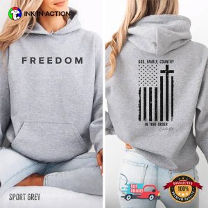 FREEDOM God Family Country Charlie Kirk T-shirt 1 InkInAction.com