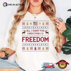 Freedom Charlie Kirk KC 31 Christmas T shirt 3 InkInAction.com