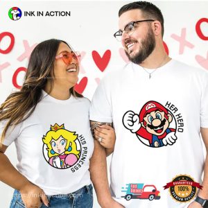Her Hero and His Princess Super Mario Valentines Day Shirt 1 InkInAction.com