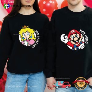 Her Hero and His Princess Super Mario Valentines Day Shirt 2 InkInAction.com