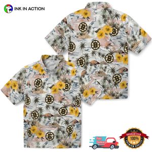 Hibiscus Seaside boston bruins hockey team Hawaiian Shirt 3 InkInAction.com