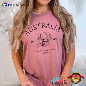 Home Of Native Wonders, Autralia Koala Comfort Colors Shirt 2 InkInAction.com