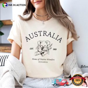 Home Of Native Wonders, Autralia Koala Comfort Colors Shirt 3 InkInAction.com