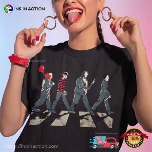 Horror Movie Characters Abbey Road Shirt Horror Movie Characters Abbey Road Shirt