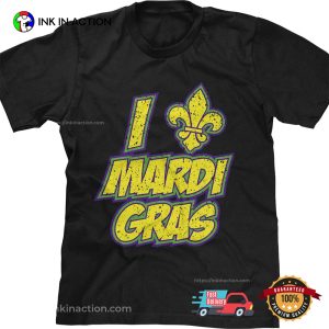 I Fleur de Lis Mardi Gras Heart Love T-shirt 1 InkInAction.com