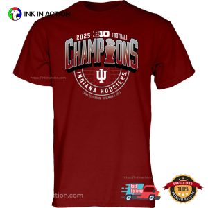 Indiana Football 2025 Big Ten Champions Red T-Shirt