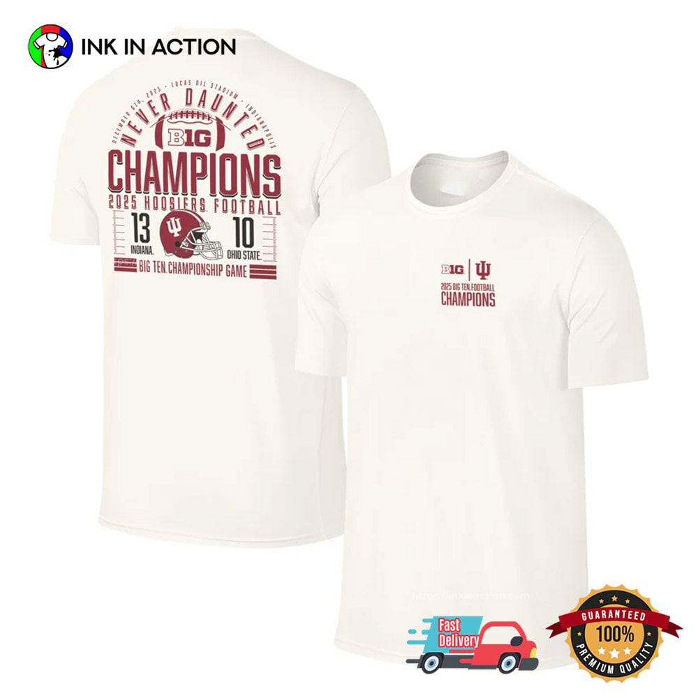 Indiana Football Big Ten Champions Score T-Shirt Indiana Football Big Ten Champions Score T-Shirt