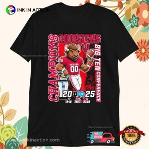 Indiana Hoosiers Big 10 Football Champions Mascot Trophies T Shirt InkInAction.com