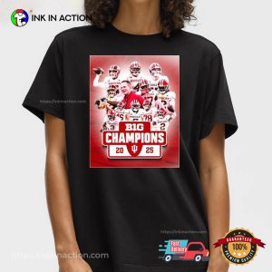 Indiana Hoosiers Team 2025 Big Ten Football Champions Poster T Shirt 1 InkInAction.com
