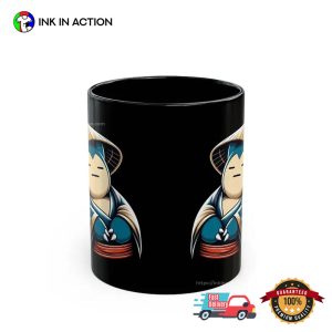 Japanese Snorlax with kimono Black Pokemon Mug 3 InkInAction.com