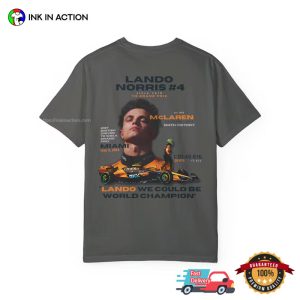 Lando Norris Number 4 F1 Champion Comfort Colors Tee 2 InkInAction.com