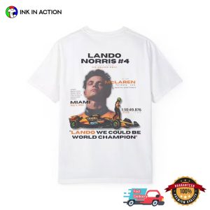 Lando Norris Number 4 F1 Champion Comfort Colors Tee 3 InkInAction.com