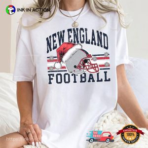 New England Football Santa Christmas Holiday T shirt 3 InkInAction.com