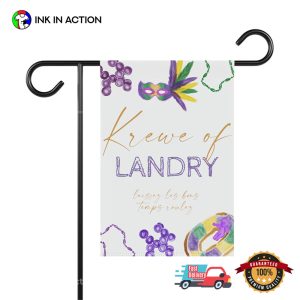 New Orleans Mardi Gras Garden Flag 2 InkInAction.com