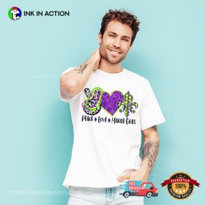 Peace Love Mardi Gras Love T-shirt Peace Love Mardi Gras Love T-shirt
