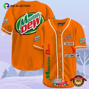 Personalized Mountain Dew Soda Drinking Baseball Jersey 1 InkInAction.com