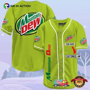 Personalized Mountain Dew Soda Drinking Baseball Jersey 3 InkInAction.com