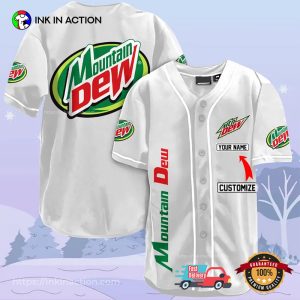 Personalized Mountain Dew Soda Drinking Baseball Jersey InkInAction.com