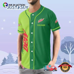 Personalized Mountain Dew Soft Drink Athletic Baseball Jersey 1 InkInAction.com