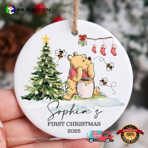 Personalized Pooh First Christmas Ornament Personalized Pooh First Christmas Ornament